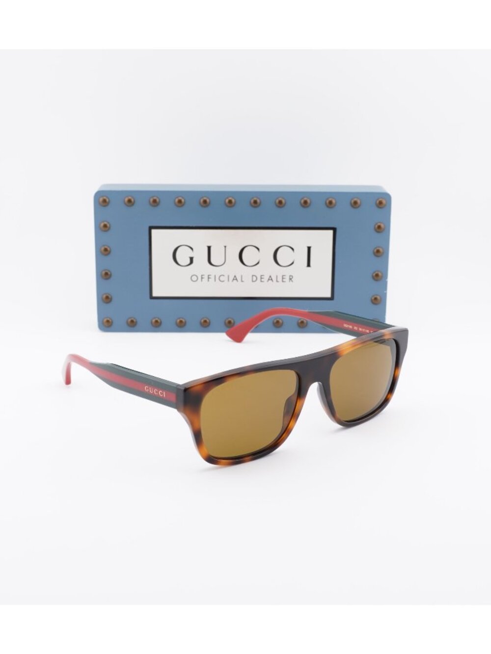 Gucci GG2119S 002 Square Sunglasses - Havana / Green  / Red / Brown